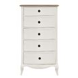 Amelie Tallboy Chest - 5 Drawer - White