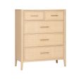Casera Chest - 3+2 Drawer - Natural Rattan and American Oak