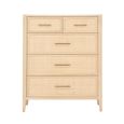 Casera Chest - 3+2 Drawer - Natural Rattan and American Oak