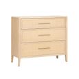 Casera Chest - 3 Drawer - Narrow - Natural Rattan and American Oak