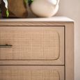 Casera Chest - 6 Drawer - Wide - Natural Rattan and American Oak