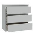 Edmore Chest - 3 Drawer - Wide - Light Grey
