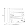 Edmore Chest - 3 Drawer - Wide - Light Grey