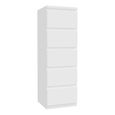 Edmore Chest - 5 Drawer - Tall - White