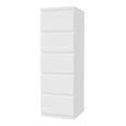 Edmore Chest - 5 Drawer - Tall - White