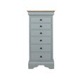 Chantilly Tall Chest - 6 Drawer - Grey Painted - Wood