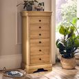 Bordeaux Tall Chest - 6 Drawer - Natural - Oak