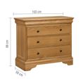 Bordeaux Chest - 3 Drawer - Natural - Oak