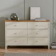 Coxmoor Chest - 6 Drawer - Wide - Ivory Painted - Oak Top