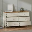 Coxmoor Chest - 6 Drawer - Wide - Ivory Painted - Oak Top