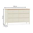 Coxmoor Chest - 6 Drawer - Wide - Ivory Painted - Oak Top