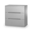 Manhattan Chest - 3 Drawer - Grey High Gloss