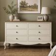 Camille Chest - 6 Drawer - Wide - French Style - Ivory