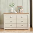 Highgate Chest - Wide - 6 Drawer - Cream Painted