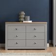 Highgate Chest - Wide - 6 Drawer - Grey Painted