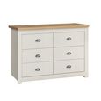 Highgate Chest - Wide - 6 Drawer - Cream Painted
