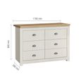 Highgate Chest - Wide - 6 Drawer - Cream Painted