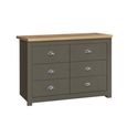 Highgate Chest - Wide - 6 Drawer - Dark Grey Painted