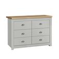 Highgate Chest - Wide - 6 Drawer - Grey Painted