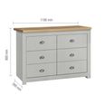 Highgate Chest - Wide - 6 Drawer - Grey Painted