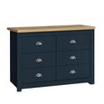 Highgate Chest - Wide - 6 Drawer - Navy Blue Painted