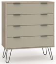 Augusta Driftwood 4 Drawer Chest with Hairpin Legs