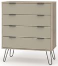 Augusta Driftwood 4 Drawer Chest with Hairpin Legs