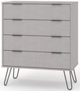 Augusta Grey 4 Drawer Chest with Hairpin Legs