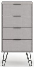 Augusta Chest - 4 Drawer Narrow - Grey - Hairpin Legs