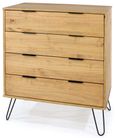 Augusta Pine 4 Drawer Chest with Hairpin Legs