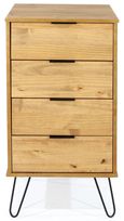 Augusta Pine 4 Drawer Narrow Chest with Hairpin Legs