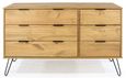 Augusta Pine 6 Drawer Wide Chest with Hairpin Legs