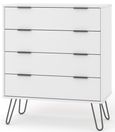 Augusta White 4 Drawer Chest with Hairpin Legs