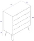 Augusta White 4 Drawer Chest with Hairpin Legs