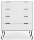 Augusta White 4 Drawer Chest with Hairpin Legs