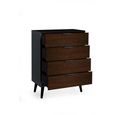 Alba Black and Walnut Chest of Drawers - 4 Drawer