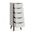 Alba Grey Narrow Chest - 5 Drawer