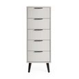 Alba Grey Narrow Chest - 5 Drawer