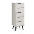 Alba Grey Narrow Chest - 5 Drawer