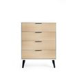 Alba White and Oak Chest of Drawers - 4 Drawer