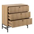 Albany Oak Ribbed 3 Drawer Chest