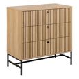 Albany Oak Ribbed 3 Drawer Chest