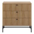 Albany Oak Ribbed 3 Drawer Chest