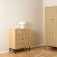 Albany Oak Ribbed 4 Drawer Chest