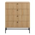 Albany Oak Ribbed 4 Drawer Chest