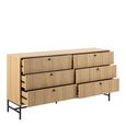 Albany Oak Ribbed Wide 6 Drawer Chest