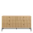 Albany Oak Ribbed Wide 6 Drawer Chest
