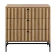 Albany Chest - 3 Drawer - Ribbed Oak