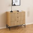 Albany Chest - 3 Drawer - Ribbed Oak