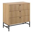 Albany Chest - 3 Drawer - Ribbed Oak